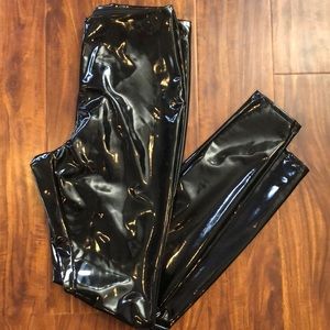 Black Vinyl Look Leggings.